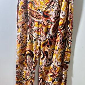 Jules & Leopold High-Rise Paisley Print Wide-Leg Pants - Size XL